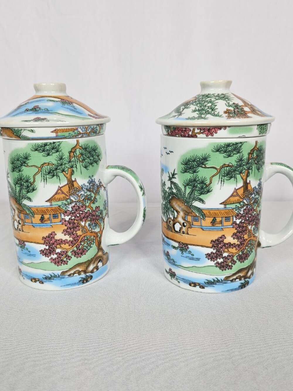 Disney EPCOT China Pavilion Tea Mug Set | 2 Mugs w Infusers